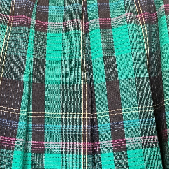 Pendleton Green and Blue Plaid A-Line Skirt - Picture 4 of 6
